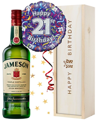 21st Birthday Irish Whiskey and Balloon Gift