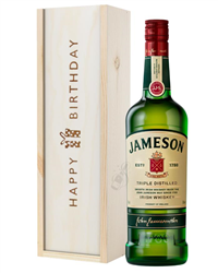 Jameson Irish Whiskey Birthday Gift In Wooden Box