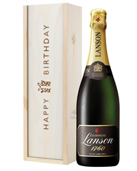 Lanson Champagne Birthday Gift In Wooden Box