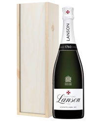 Lanson White Label Champagne Gift in Wooden Box