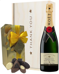 Personalised Thank You Champagne and Chocolates Gift Box