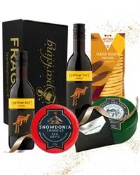 Wine Gift Set – Red Wine & Cheese Hamper with Yellow Tail Shiraz