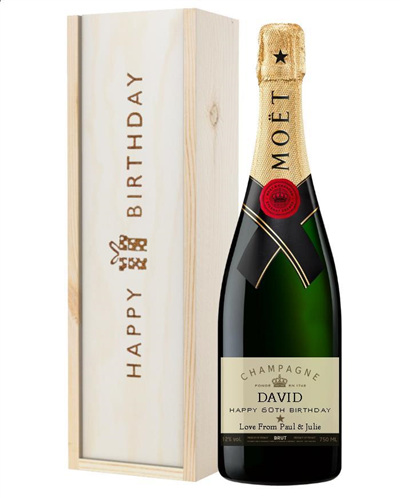 Personalised 60th Birthday Moet Champagne Gift