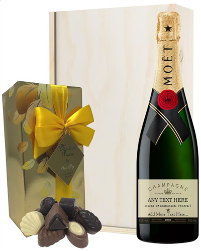 Personalised Champagne and Chocolates Gift Box