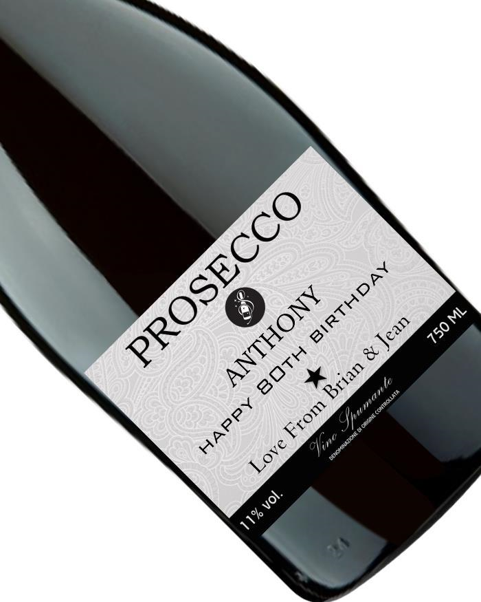 Personalised 80th Birthday Prosecco Gift