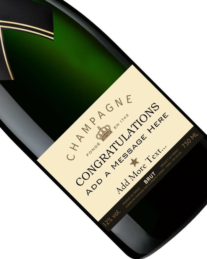 Personalised Congratulations Champagne and Flowers